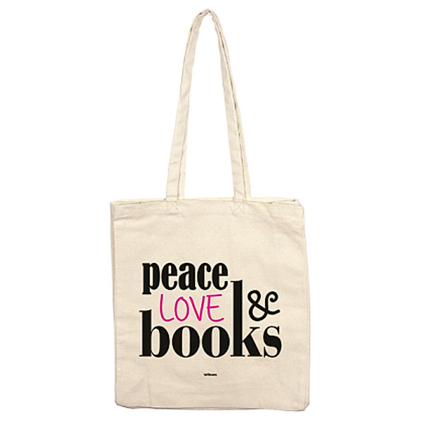 Stofftasche Peace Love Books