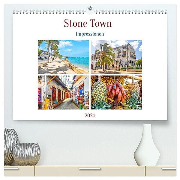 Stone Town - Impressionen (hochwertiger Premium Wandkalender 2024 DIN A2 quer), Kunstdruck in Hochglanz, Nina Schwarze