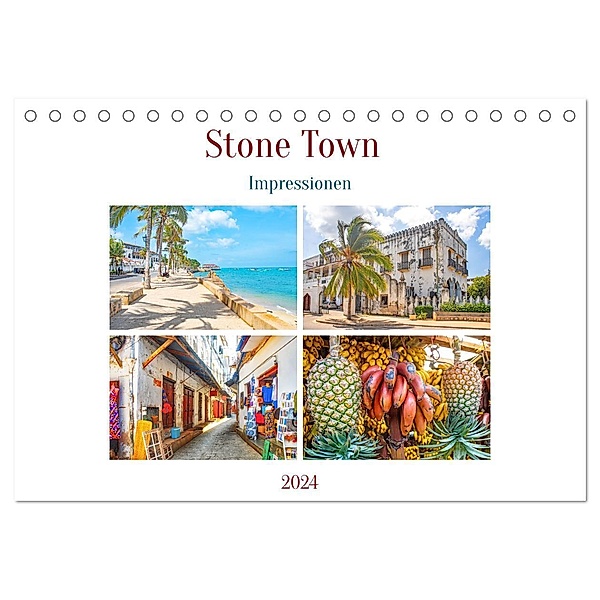 Stone Town - Impressionen (Tischkalender 2024 DIN A5 quer), CALVENDO Monatskalender, Nina Schwarze