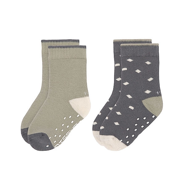 LÄSSIG Stopper-Socken SPECKLES 2er-Pack anthracite/olive