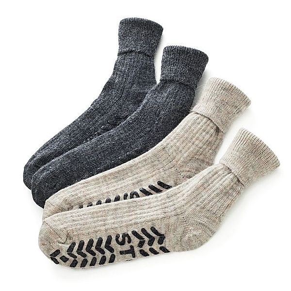 Stoppersocken mit Alpaka-Anteil, 2 Paar (Grösse: 43-46)