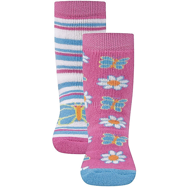 ewers Stoppersocken SCHMETTERLINGE AOP 2er Pack in himbeere