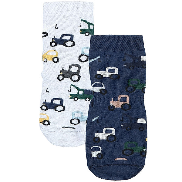 ewers Stoppersocken SOFTSTEP - BAUSTELLE 2er Pack in blau/grau