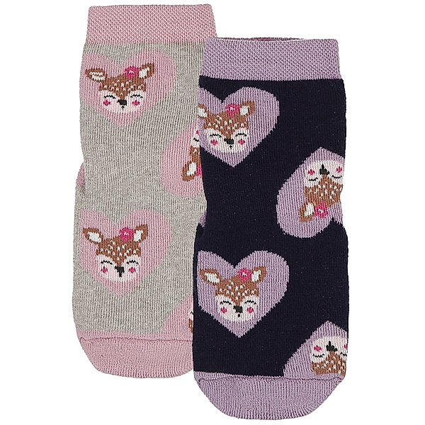 ewers Stoppersocken SOFTSTEP REHHERZ 2er- Pack in brombe