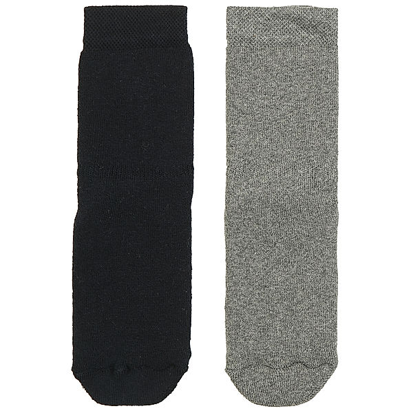 ewers Stoppersocken UNI mit Vollsohle 2er-Pack in grau/marine