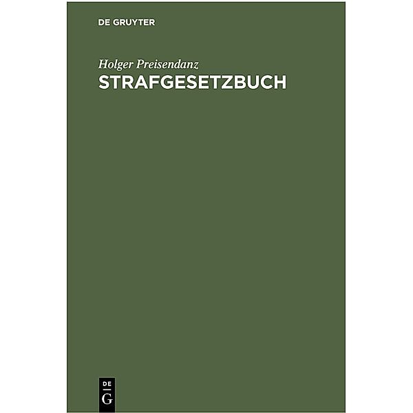 Strafgesetzbuch, Holger Preisendanz