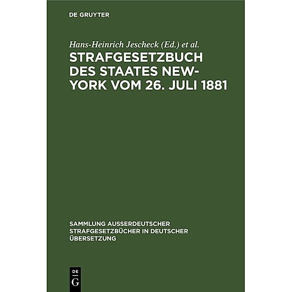 Strafgesetzbuch des Staates New-York vom 26. Juli 1881