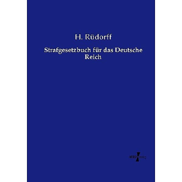 Strafgesetzbuch für das Deutsche Reich, H. Rüdorff