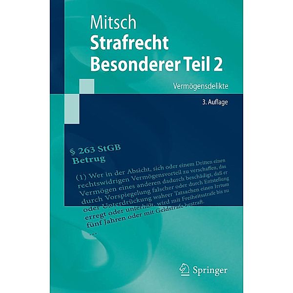 Strafrecht, Besonderer Teil 2 / Springer-Lehrbuch, Wolfgang Mitsch