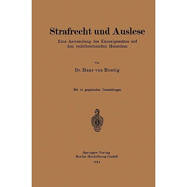 Strafrecht und Auslese, HANS VON HENTIG