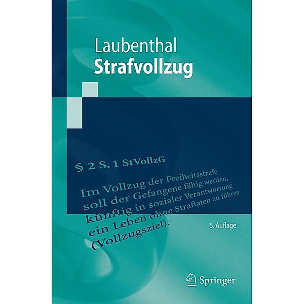 Strafvollzug / Springer-Lehrbuch, Klaus Laubenthal