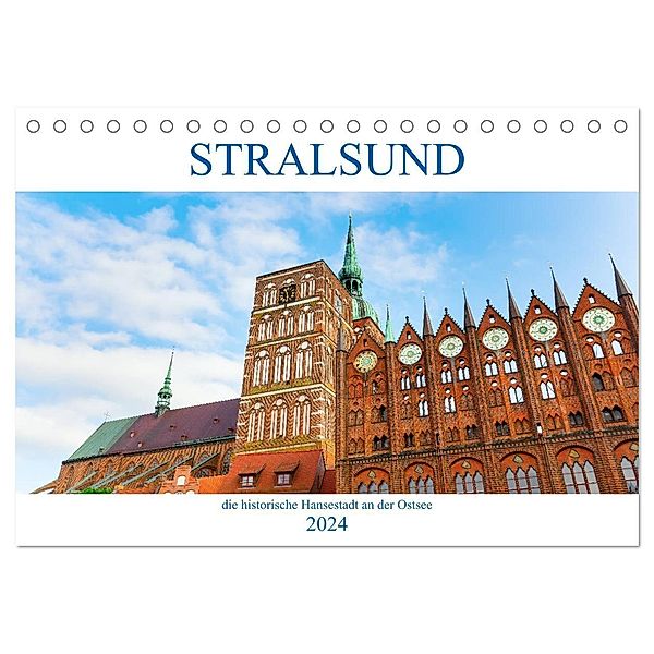 Stralsund - die historische Hansestadt an der Ostsee (Tischkalender 2024 DIN A5 quer), CALVENDO Monatskalender, Christian Müller