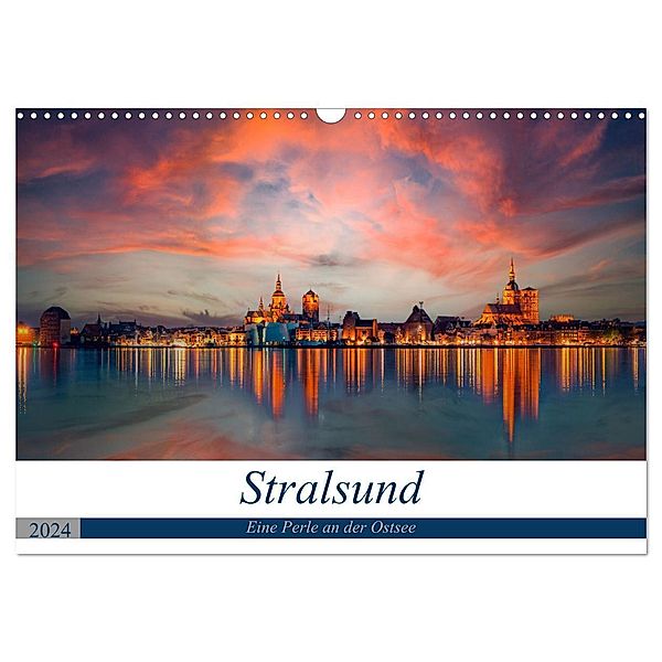 Stralsund, Eine Perle an der Ostsee (Wandkalender 2024 DIN A3 quer), CALVENDO Monatskalender, Uwe Kantz