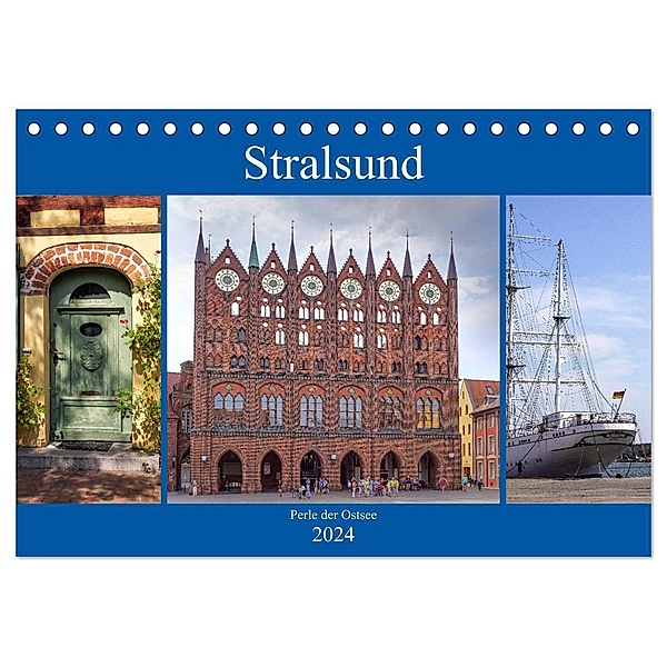 Stralsund - Perle der Ostsee (Tischkalender 2024 DIN A5 quer), CALVENDO Monatskalender, Thomas Becker