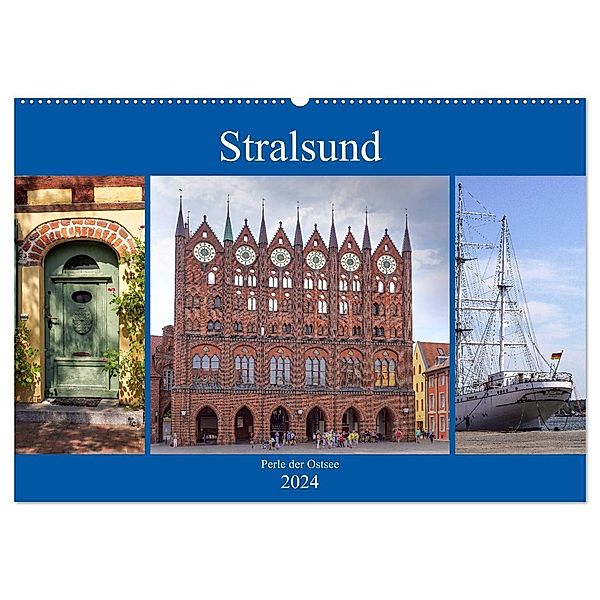 Stralsund - Perle der Ostsee (Wandkalender 2024 DIN A2 quer), CALVENDO Monatskalender, Thomas Becker