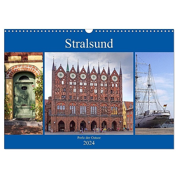 Stralsund - Perle der Ostsee (Wandkalender 2024 DIN A3 quer), CALVENDO Monatskalender, Thomas Becker