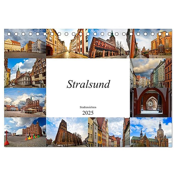Stralsund Stadtansichten (Tischkalender 2025 DIN A5 quer), CALVENDO Monatskalender, Calvendo, Dirk Meutzner