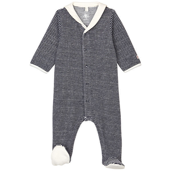 Petit Bateau Strampler BAMELEO mit Fuß in smoking/marshmallow