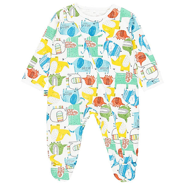 Boboli Strampler ELEPHANT AOP mit Fuss in bunt