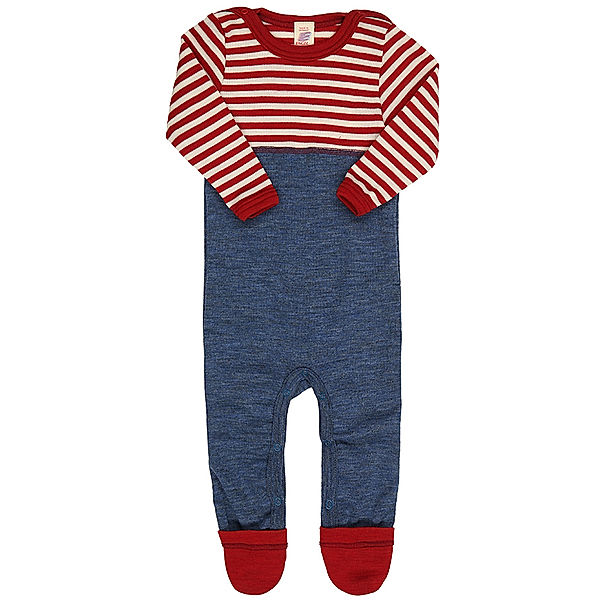 ENGEL Strampler ESSENTIAL BABY gestreift in rot/blau melange