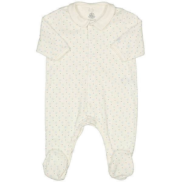 Petit Bateau Strampler FALATO mit Fuss in weiss/blau