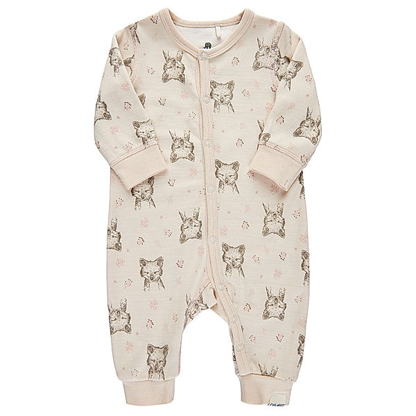 CeLaVi Strampler FOX mit Wolle in offwhite/helllila