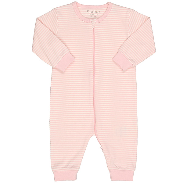 FIXONI® Strampler INFINITY NIGHTSUIT STRIPES ohne Fuss in rosa