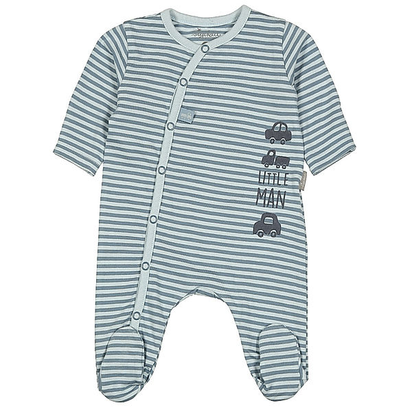 Sigikid Strampler LITTLE MAN mit Fuss gestreift in blau