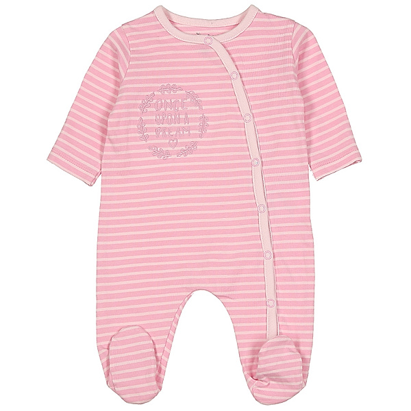 Sigikid Strampler ONCE UPON A DREAM mit Fuss gestreift in rosa