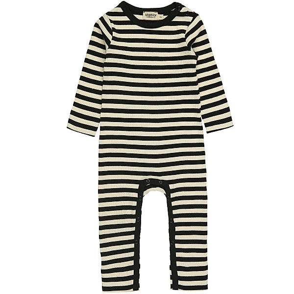 MarMar Copenhagen Strampler RIB STRIPE ohne Fuß in black/offwhite