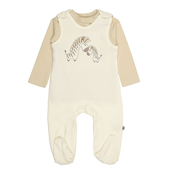 Jacky Strampler ZEBRAS mit Langarmshirt in offwhite/beige