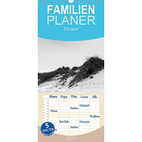 Strand - Familienplaner hoch (Wandkalender 2019 , 21 cm x 45 cm, hoch), toby deinhardt