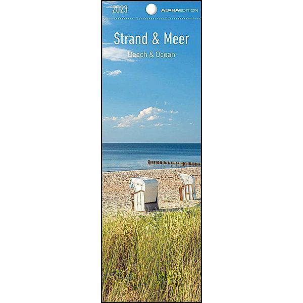 Strand & Meer 2023 - Lesezeichenkalender 5,5x16,5 cm - Beach & Ocean - Lesehilfe - Alpha Edition