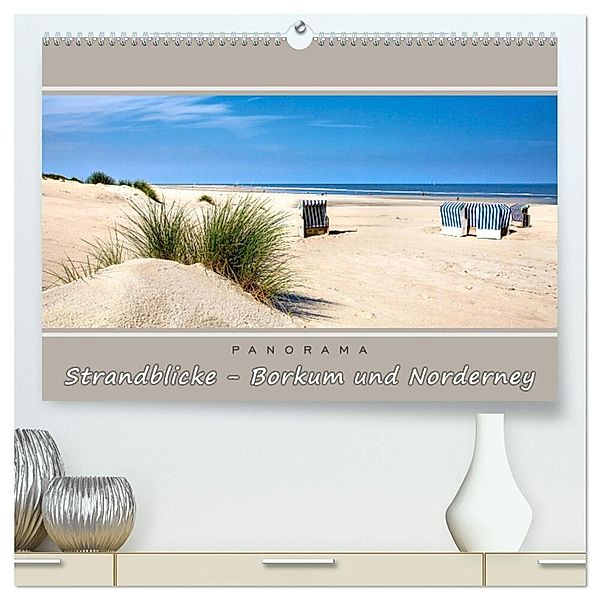 Strandblicke Borkum und Norderney (hochwertiger Premium Wandkalender 2024 DIN A2 quer), Kunstdruck in Hochglanz, A. Dreegmeyer