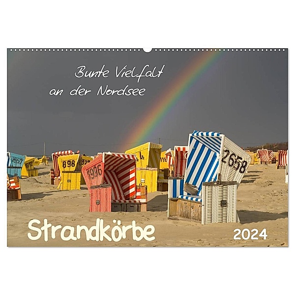 Strandkörbe - bunte Vielfalt an der Nordsee (Wandkalender 2024 DIN A2 quer), CALVENDO Monatskalender, Roland T. Frank