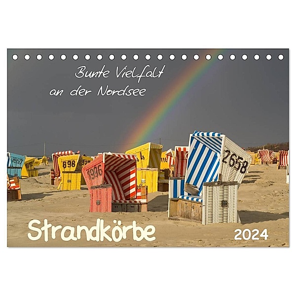 Strandkörbe - bunte Vielfalt an der Nordsee (Tischkalender 2024 DIN A5 quer), CALVENDO Monatskalender, Roland T. Frank