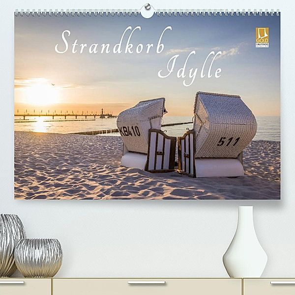 Strandkorb Idylle (Premium, hochwertiger DIN A2 Wandkalender 2023, Kunstdruck in Hochglanz), Christian Müringer