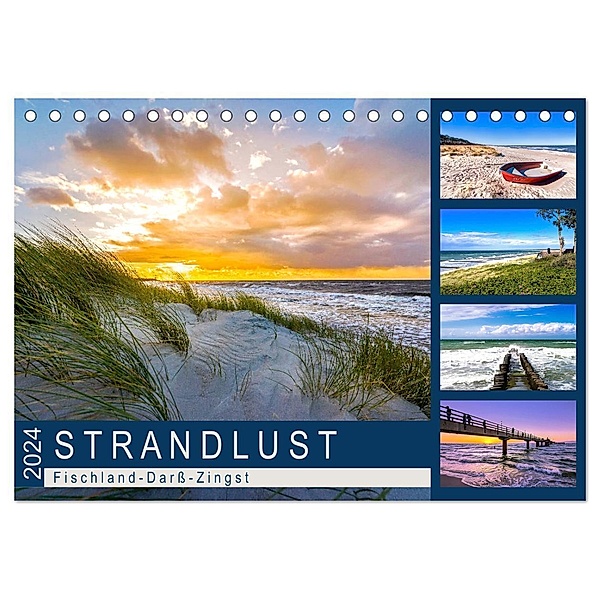 STRANDLUST: Fischland-Darß-Zingst (Tischkalender 2024 DIN A5 quer), CALVENDO Monatskalender, Andrea Dreegmeyer