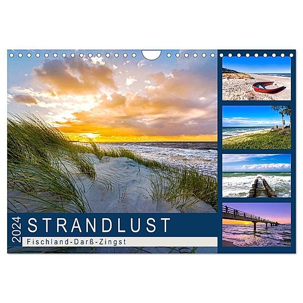 STRANDLUST: Fischland-Darss-Zingst (Wandkalender 2024 DIN A4 quer), CALVENDO Monatskalender, Andrea Dreegmeyer