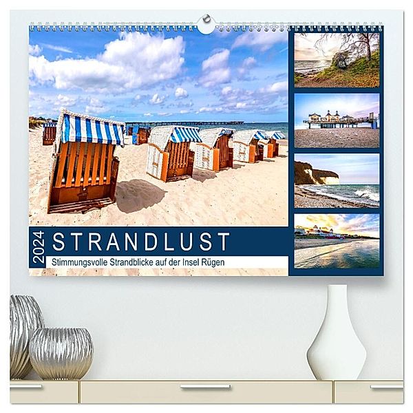 STRANDLUST Insel Rügen (hochwertiger Premium Wandkalender 2024 DIN A2 quer), Kunstdruck in Hochglanz, Andrea Dreegmeyer