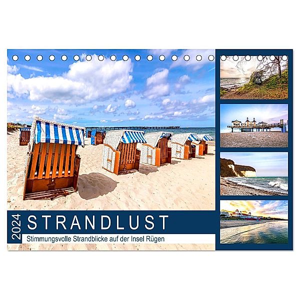 STRANDLUST Insel Rügen (Tischkalender 2024 DIN A5 quer), CALVENDO Monatskalender, Andrea Dreegmeyer