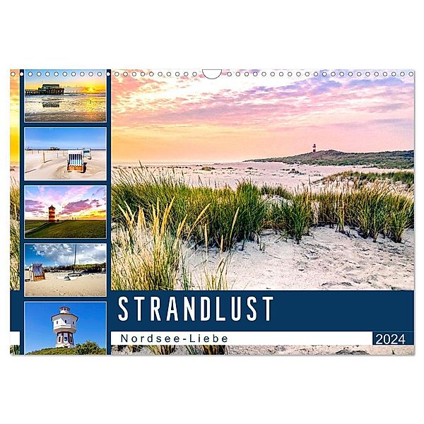 Strandlust Nordsee-Liebe (Wandkalender 2024 DIN A3 quer), CALVENDO Monatskalender, Andrea Dreegmeyer