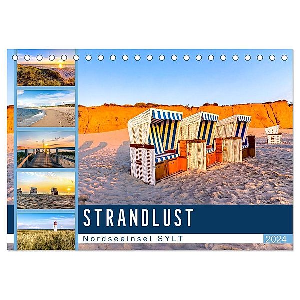 STRANDLUST Nordseeinsel Sylt (Tischkalender 2024 DIN A5 quer), CALVENDO Monatskalender, Andrea Dreegmeyer