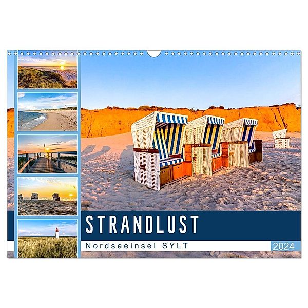 STRANDLUST Nordseeinsel Sylt (Wandkalender 2024 DIN A3 quer), CALVENDO Monatskalender, Andrea Dreegmeyer