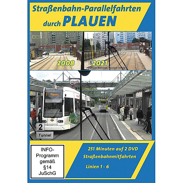 Strassenbahn-Parallelfahrten durch Plauen, 2 DVD,2 DVD-Video