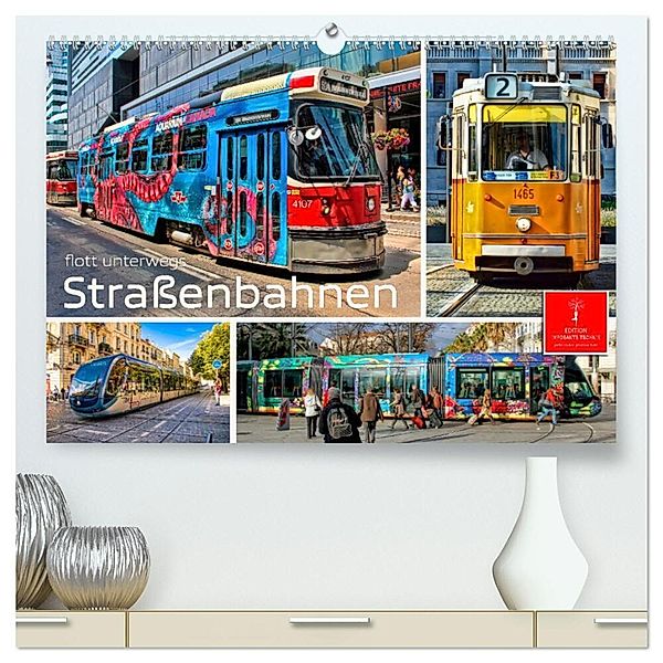 Straßenbahnen - flott unterwegs (hochwertiger Premium Wandkalender 2024 DIN A2 quer), Kunstdruck in Hochglanz, Peter Roder