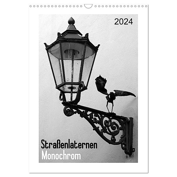 Straßenlaternen Monochrom (Wandkalender 2024 DIN A3 hoch), CALVENDO Monatskalender, Schnellewelten