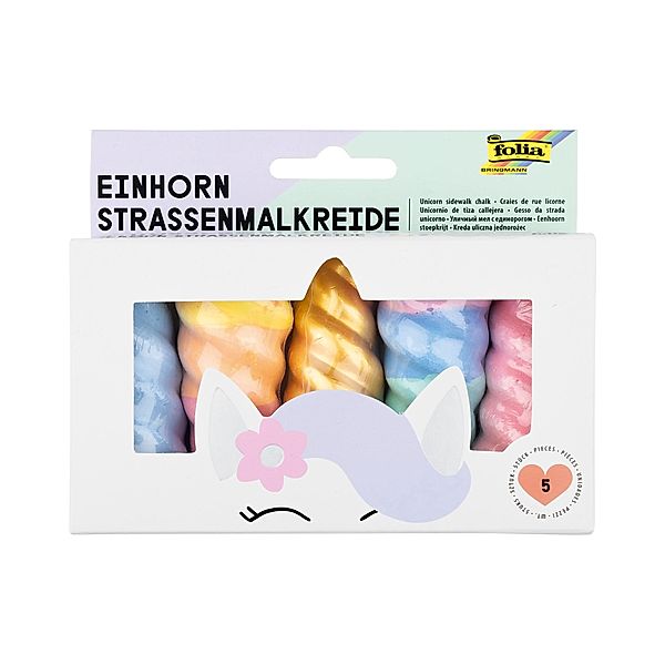 folia Straßenmalkreide EINHORN 5 Stück