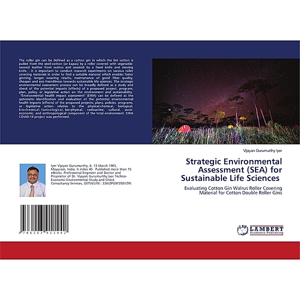 Strategic Environmental Assessment (SEA) for Sustainable Life Sciences, Vijayan Gurumurthy Iyer