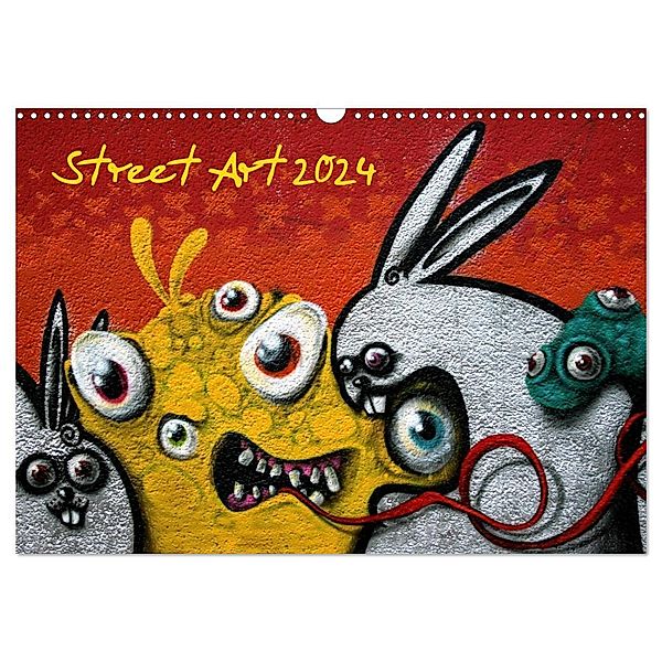 Street-Art 2024 / CH-Version (Wandkalender 2024 DIN A3 quer), CALVENDO Monatskalender, Kerstin Stolzenburg